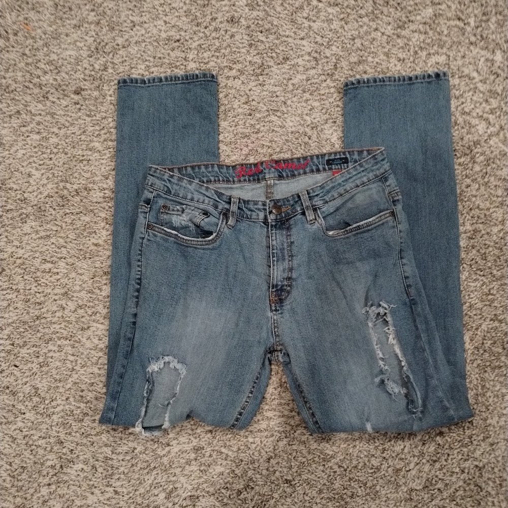 Red Camel Slim Straight Destroyed Distressed Jeans 32/32